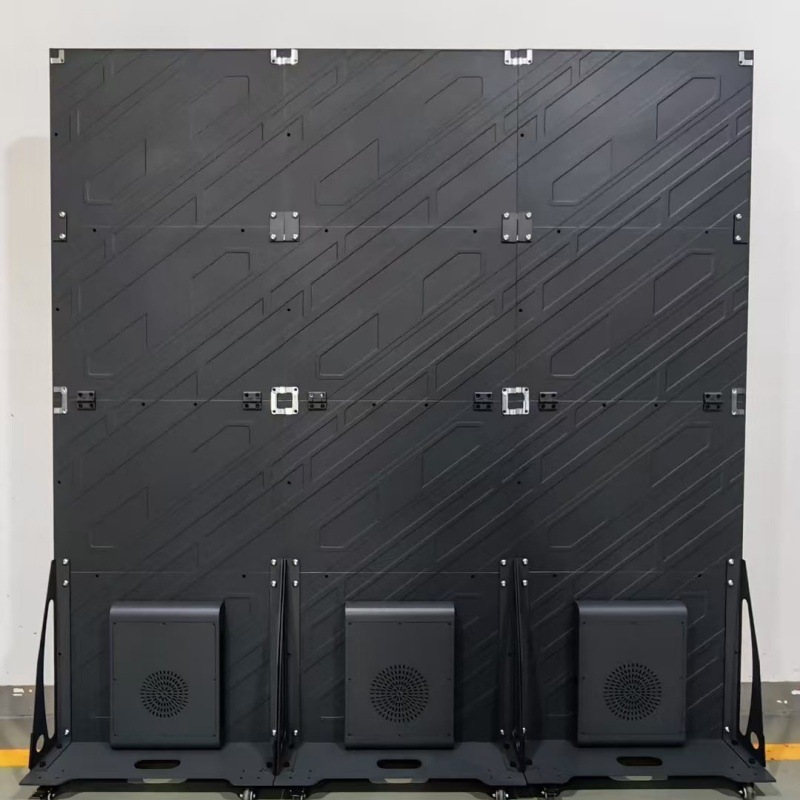 Factory direct movable led folding poster screen with wheels bright waterproof full color 3d splicing large screen