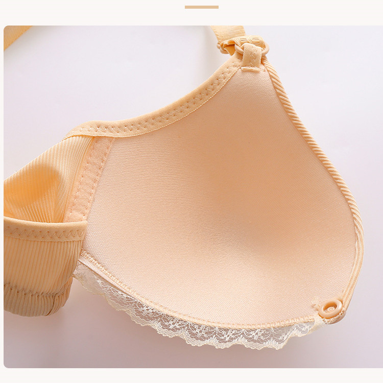 New Ice Silk Wire-Free Maternity Underwear Front Button Nursing Bra Thin Push-Up Underwear for All Stages of Breastfeeding Wholesale