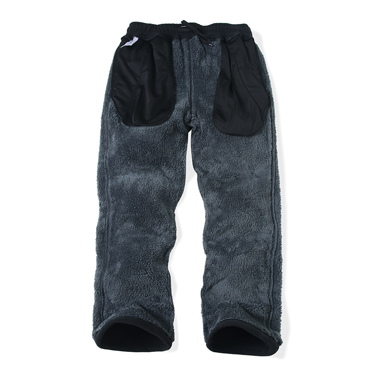 Foreign Trade Norwegian Orders! Men's Winter Thickeneded Polar Fleece Warm Lamb Velvet Sports Casual Straight Sweatpants Trendy