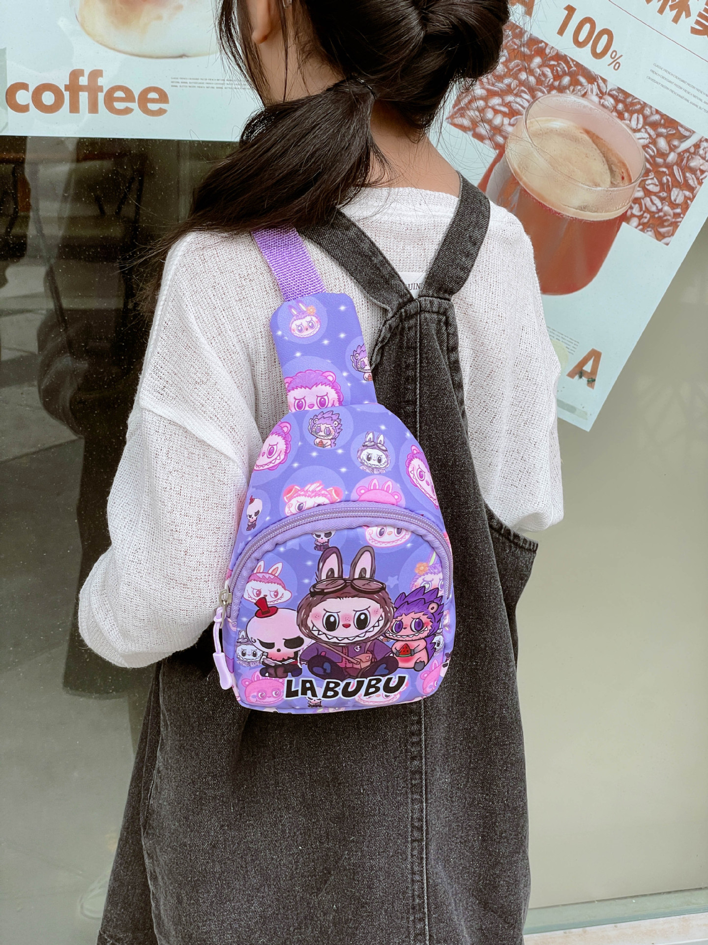 Bubble Mart Bag Children's Chest Bag Cartoon Cute Primary School Backpack Cartoon LaBuBu Kindergarten Crossbody Bag Women