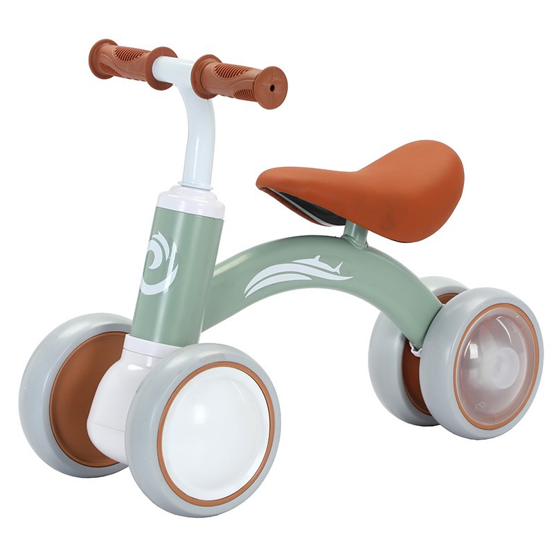 Children's Rear Wheel Scooter with Light 1-3 Years Old Baby Four-Wheel Anti-Rollover with Wheel Lights Kidsren's Balance Walker