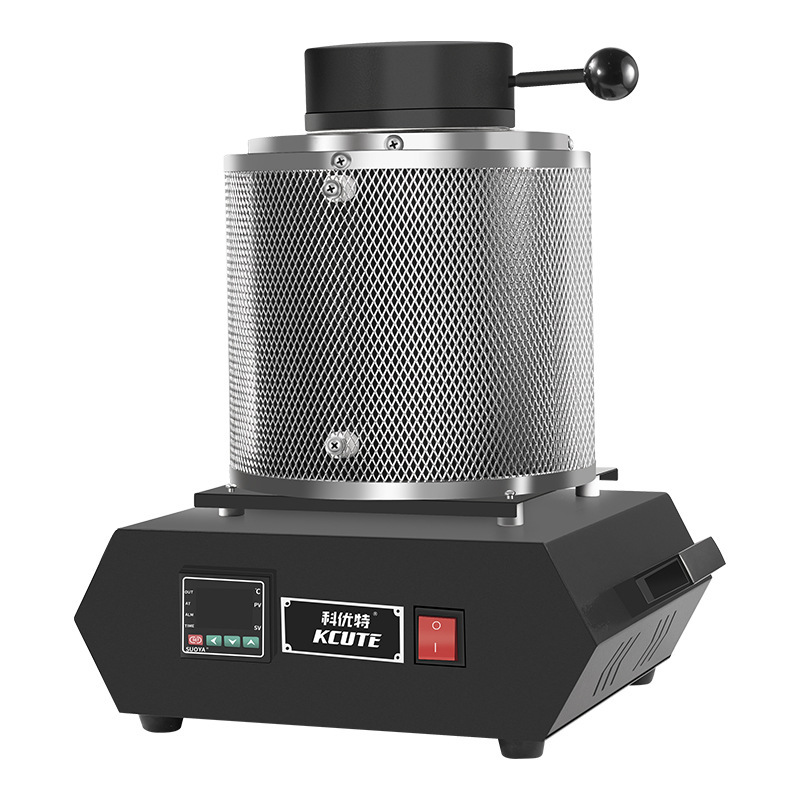 Small Gold Melting Furnace High Temperature Melting Jewelry Gold Silver Copper Iron Aluminum Medium Frequency Smelting Furnace Graphite Crucible Metal Melting Furnace Machine
