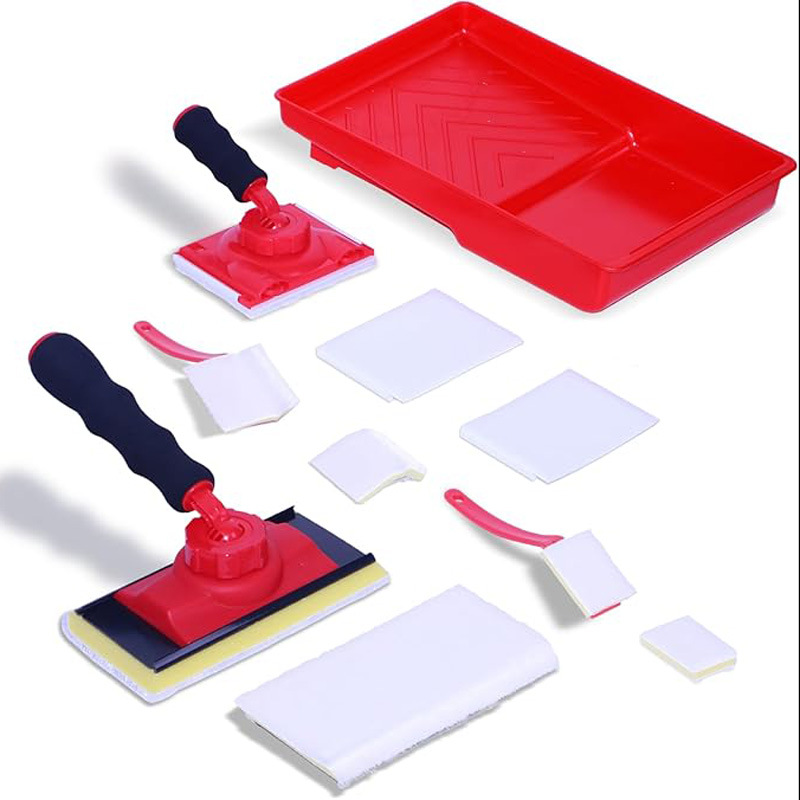 7inch + 5inch Wool Brush Set, Rotating Handle Can Be Connected to an Extension Rod for Use