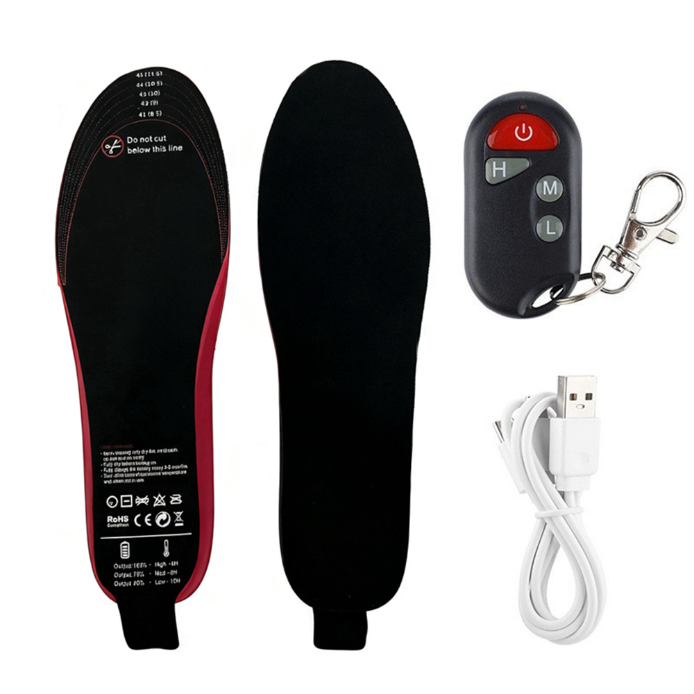 Cross-border three-gear electric heating insoles USB charging heating insoles winter ski warm insoles warm foot treasure wholesale