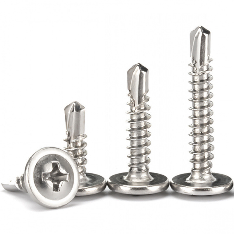 Сверловочные винты с большой плоской головкой, саморезы для железных и стальных листов