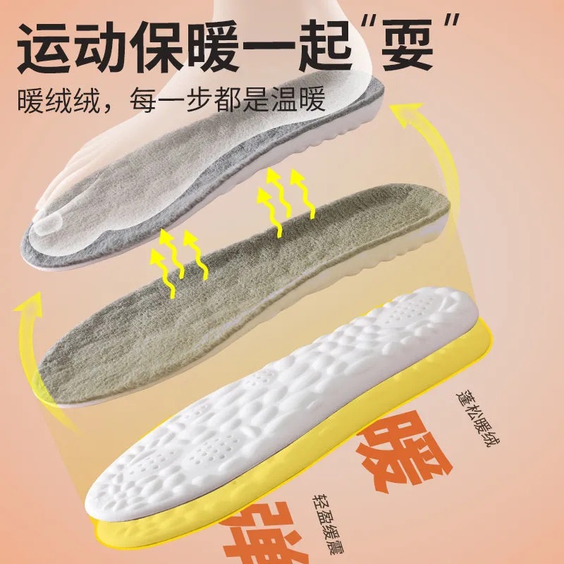 Thickened cashmere-like 4D cloud insole fleece-lined warm and comfortable constant temperature breathable sweat-absorbent deodorant snow boots Martin Winter