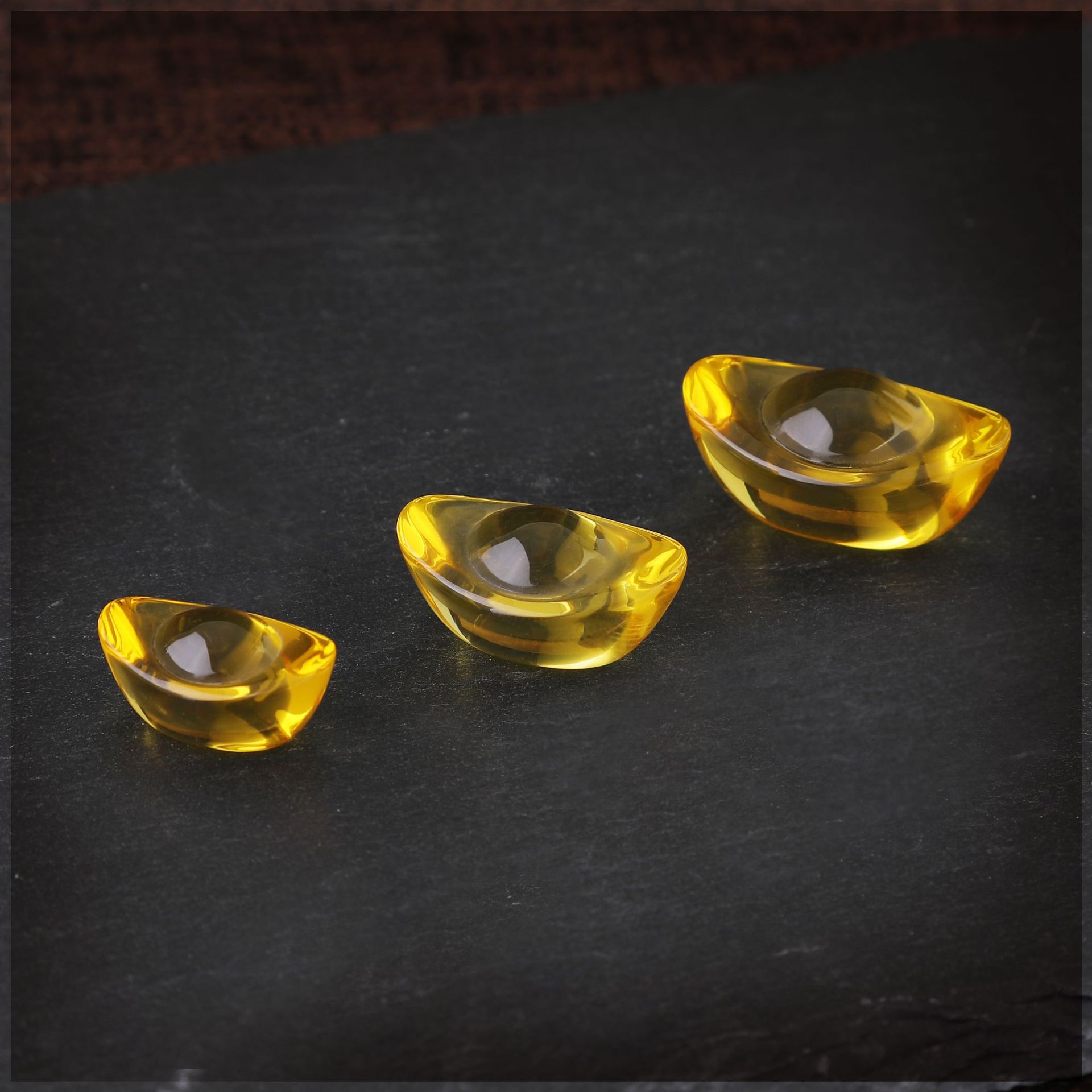 Coloured glaze gold ingot yellow crystal ingot cornucopia accessories home opening rice gift for manza bottle