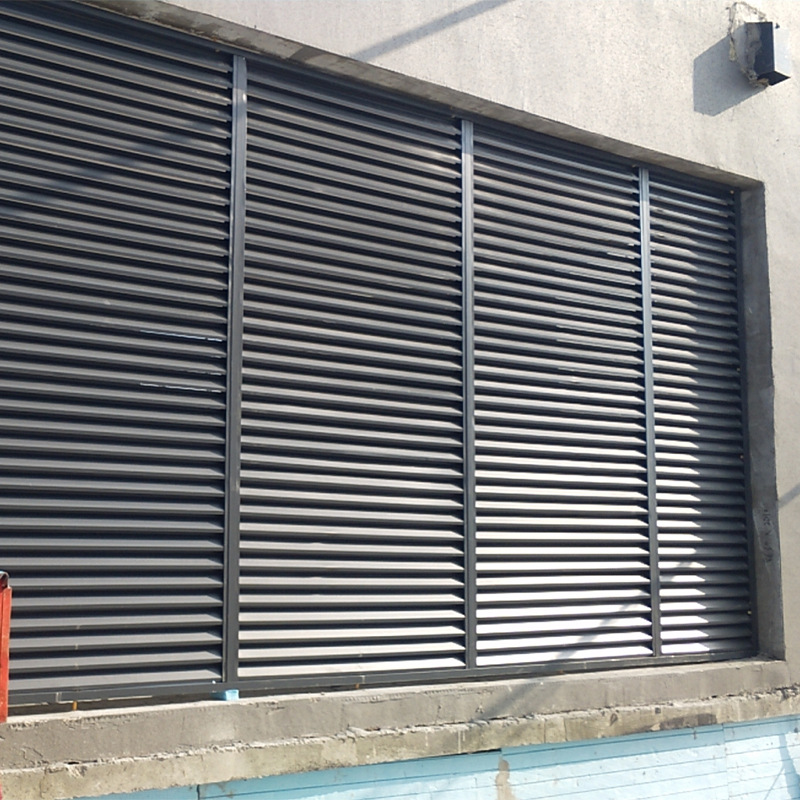 Manually Adjustable Aluminum Alloy Blinds Outdoor Rainproof Air Conditioner Blinds Rainproof Ventilation Double-Layer Blinds Vents