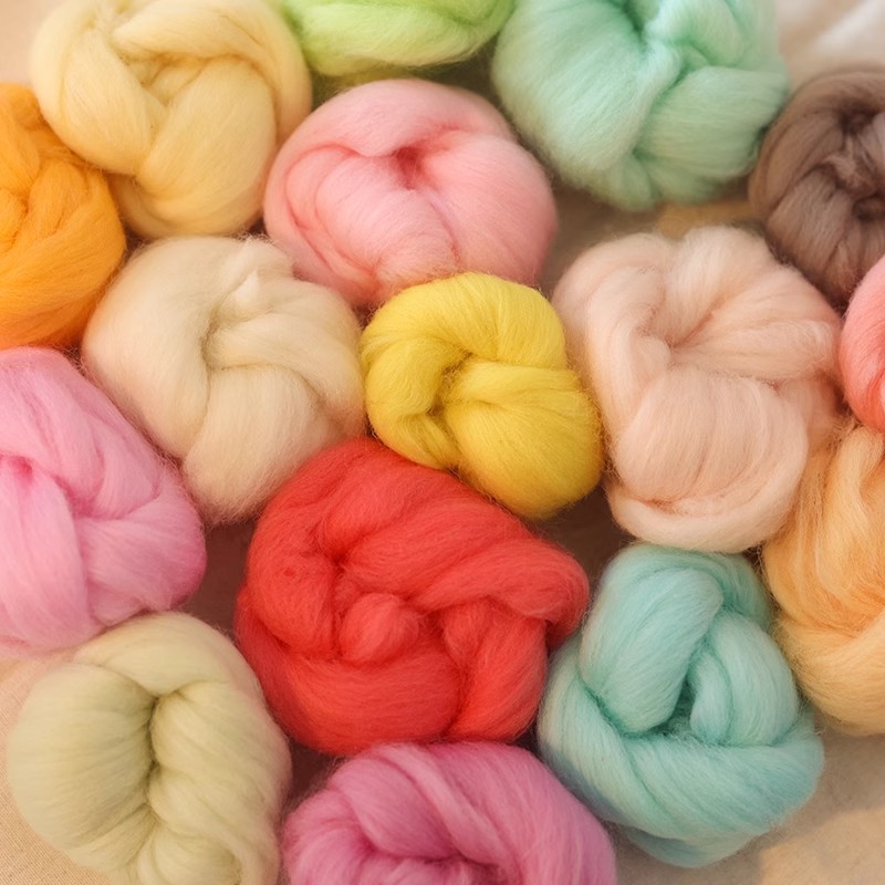 Handmade DIY Wool Felt Poking Fun Material Wet Felt Needle Felt Poking Fun Colorfulful Wool Strips Wet Felt Wool Wholesale