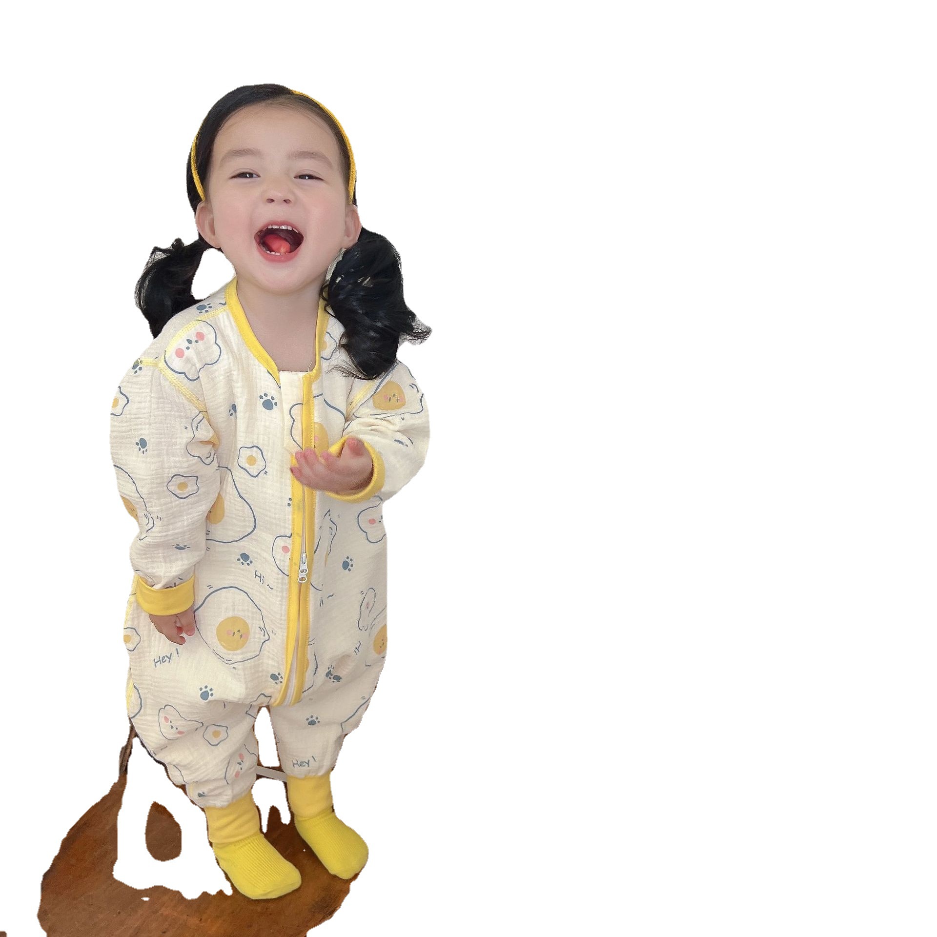 23 Four Seasons Children's Men's and Women's Treasure Jumpsuit Long Sleeve Gauze Sleeping Bag Jumpsuit Climbing Suit Front 4 Rear 2 Men's and Women's