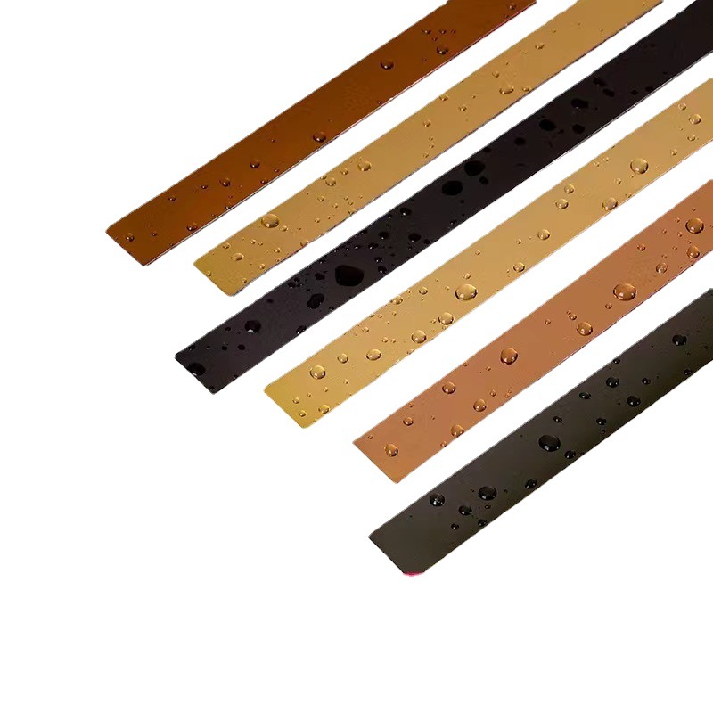 Black titanium stainless steel decorative strip skirting line self-adhesive flat strip background wall ceiling ceiling closing line strip customization