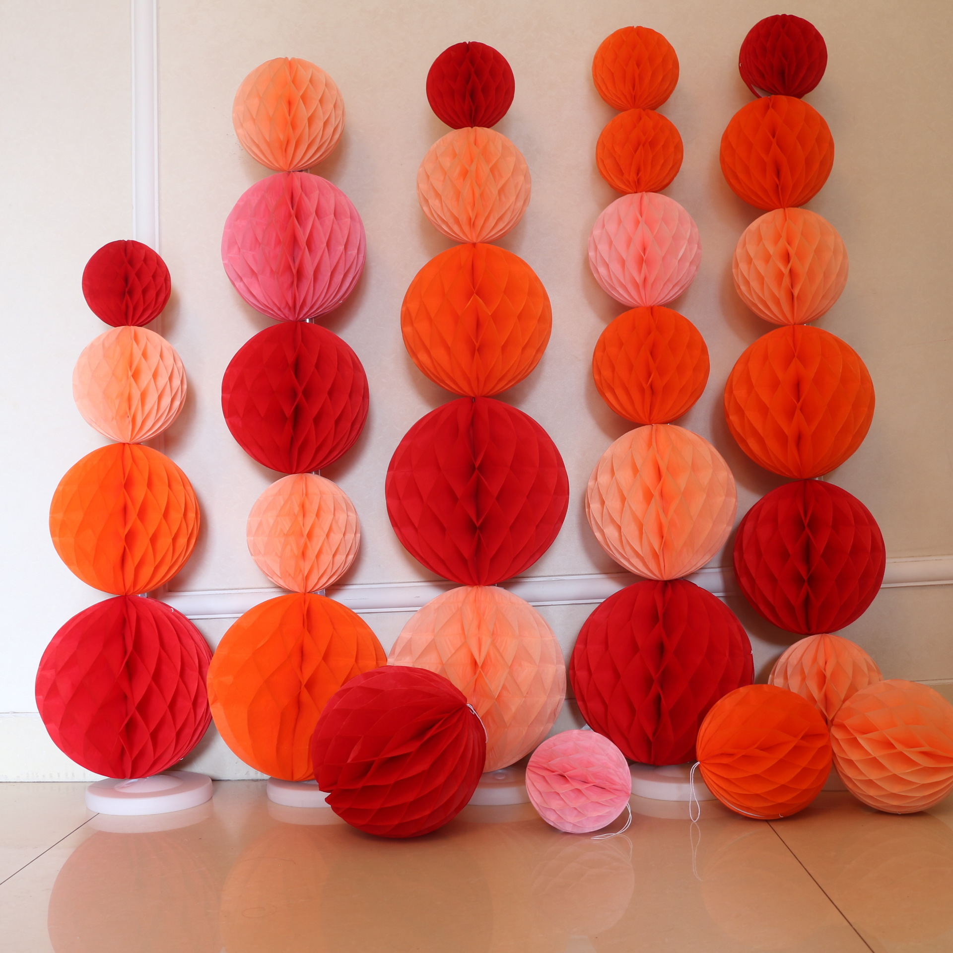 Manufacturer Wholesale Colorful Honeycomb Ball Paper Lantern Bedroom Wedding Party Background Layout Decorative Honeycomb Column Lantern