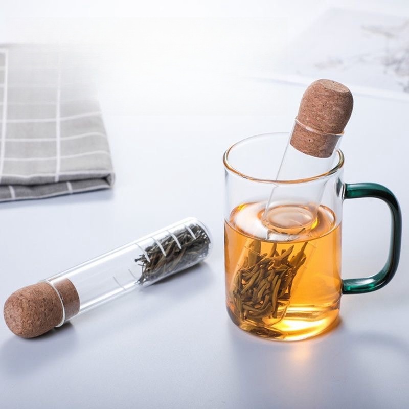 Стеклянная пробирка для чая, фильтр для чая, офисный набор