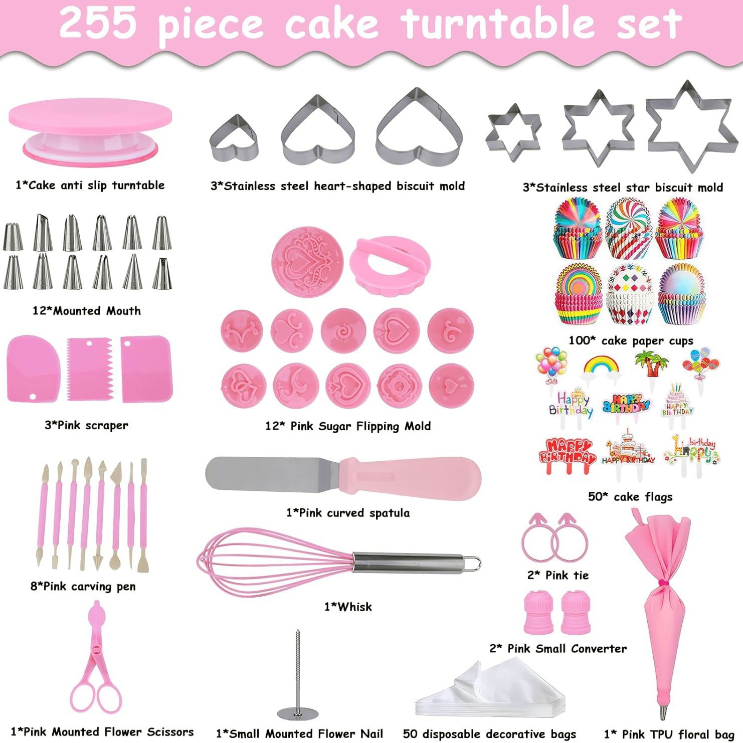 Manufacturer Produces Ready-Made Russian Decorating Nozzle Baking Mold Set Cake Turntable Set DIY Baking Accessories