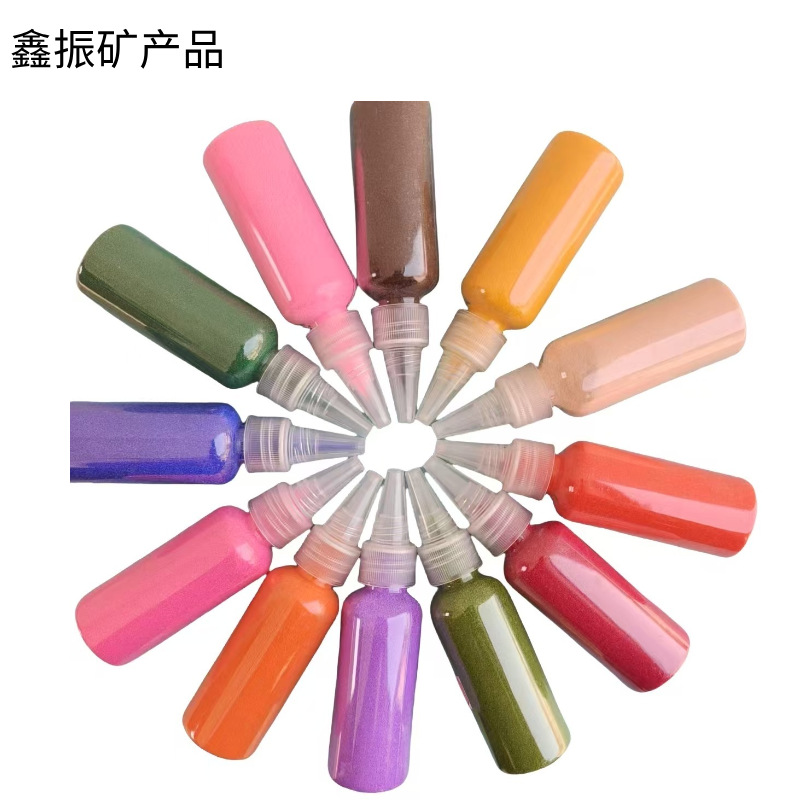 Оптовая продажа многоцветного 80г бутылочного окрашенного песка для детей, маленькая бутылка 72 цвета, DIY цветной песок