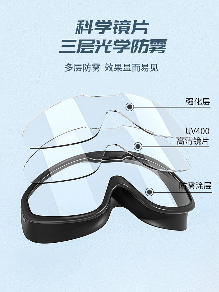 Adult large frame swimming goggles HD waterproof anti-fog men's and women's swimming glasses conjoined silicone earplugs children's eye protection wholesale