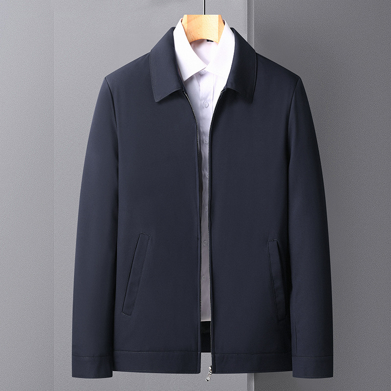 Тонкая осенняя куртка для пап, с лацканами, для мужчин среднего и пожилого возраста, зимняя, флисовая