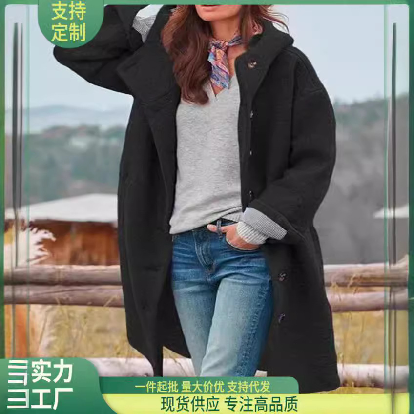 Casual 2025 Autumn Street Trendy Windbreaker Long Sleeve Winter Loose Women's Coat Foreign Trade Cross-Border Wholesale