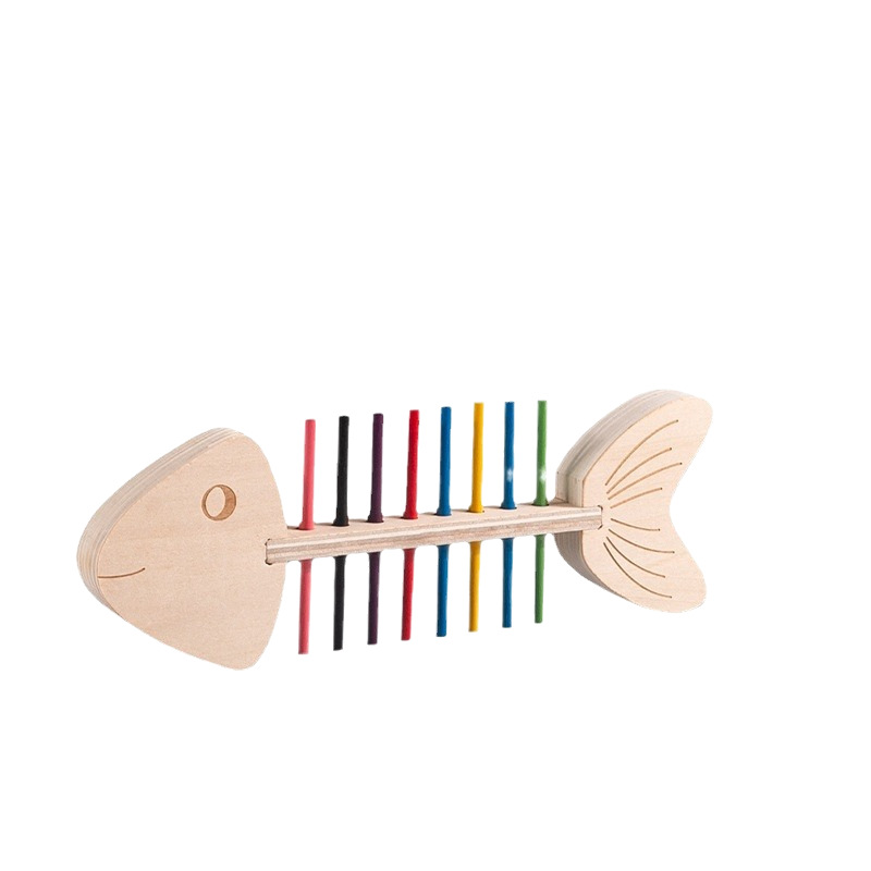 Fish Bone Montessori Teaching Aware Fine Movement Training Children Color Matching Montessori Kindergarten Early Education Toys