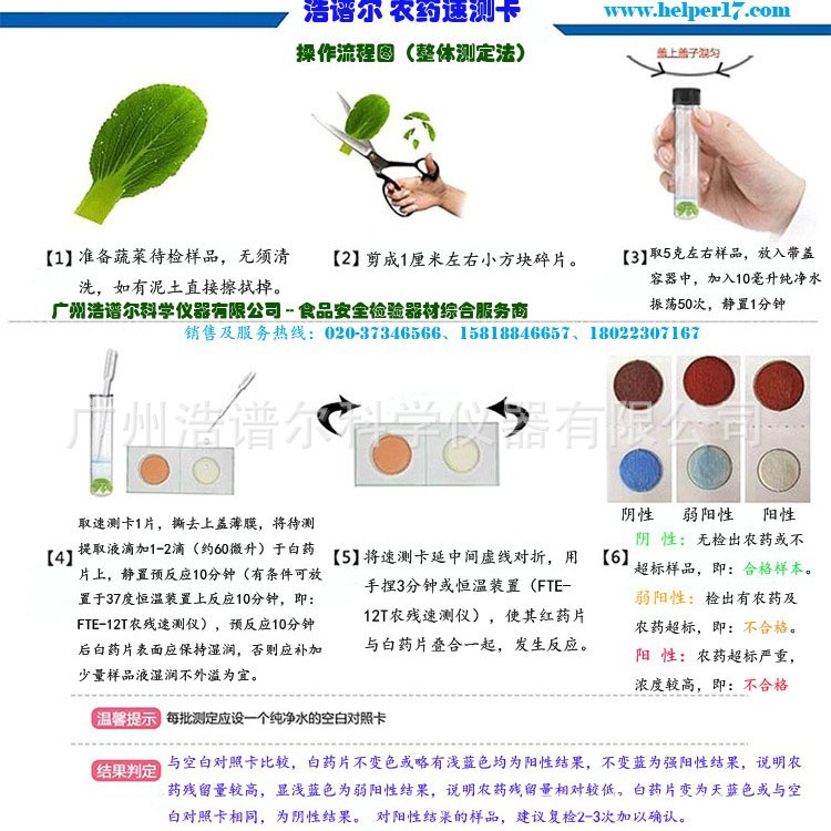 Pesticide Test Card for Canteen Vegetables and Fruits, Pesticide Residue Test Paper, Drug Residue Paper for Rapid Detection