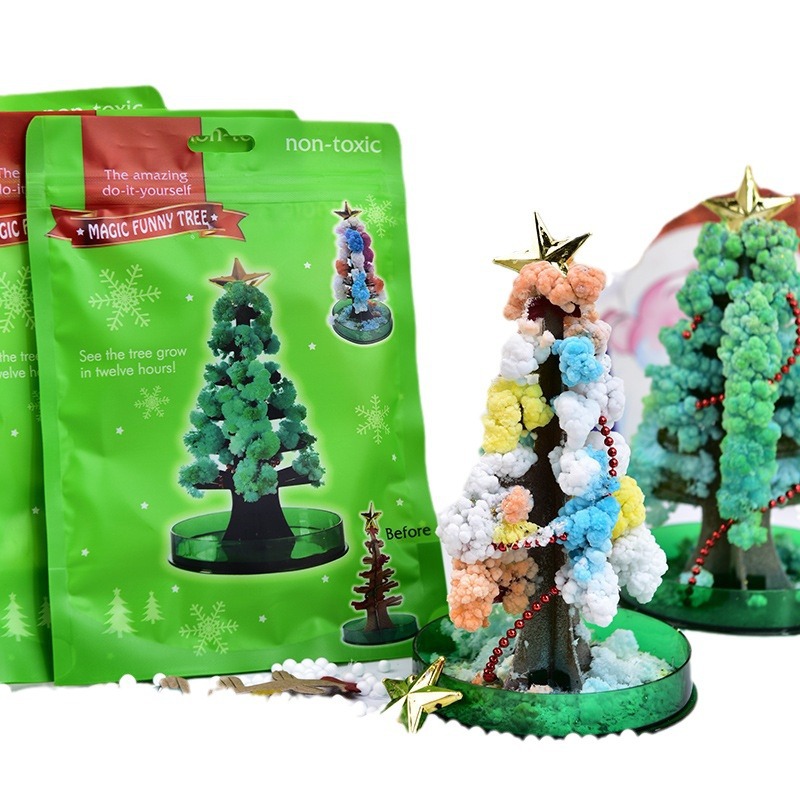 Paper tree flowering Christmas tree magic watering growth creative magic crystal tree diy handmade science and education experiment toy