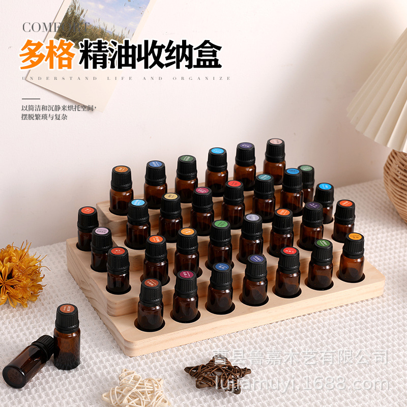 В наличии деревянная подставка для эфирных масел многоуровневая пористая подставка для хранения эфирных масел оптовая продажа