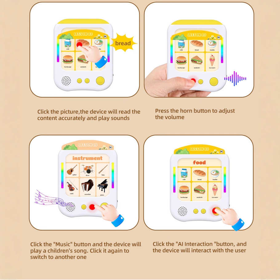 Children's Enlightenment Educational Card Reading Machine Early Education English Learning Machine Intelligent Card Reading Machine Infant Toys Cross-Border