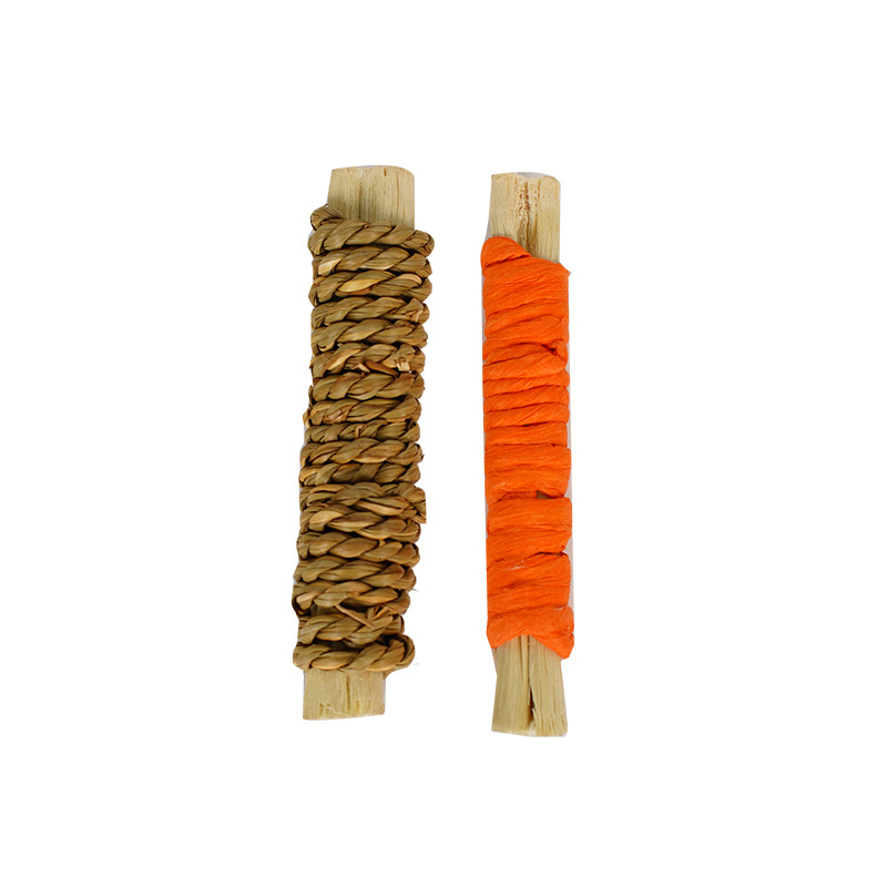 Factory wholesale pet straw sweet bamboo roll rabbit Chinchilla Dutch pig squirrel molars snack toy