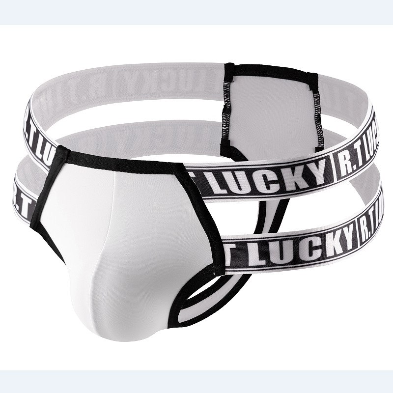 New men's solid color letter belt thong, comfortable, sexy, solid color, fun.