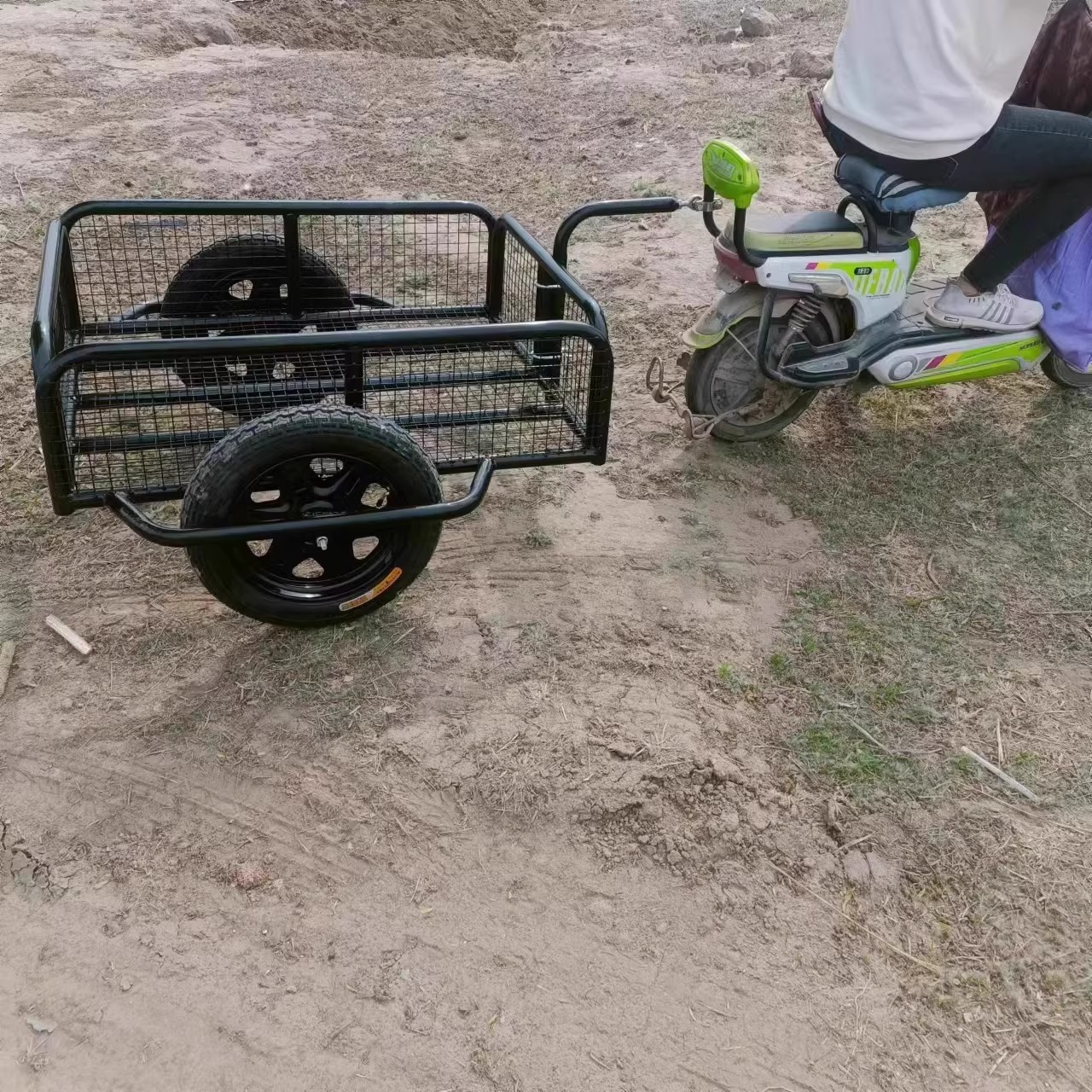 新挂斗户外拉车电动摩托自行车后挂小拖车摆摊拉货露营钓鱼三轮车