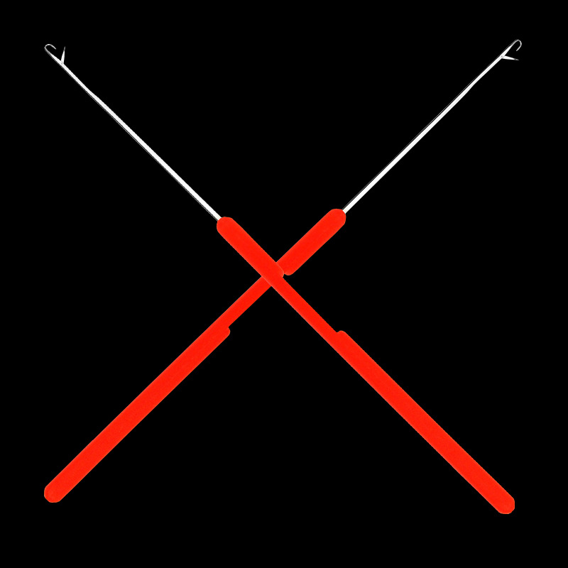 Plastic handle metal small hook plastic crochet 002 tee loose beads threading knitting tool single small crochet