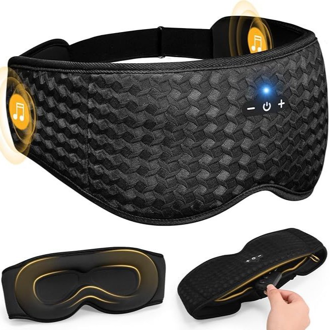 Cross-Border Product Bluetooth Music Sleep Eye Mask 3D Bubble Mesh Breathable Eye Mask Light-Blocking Non-Pressing Eye Mask Travel