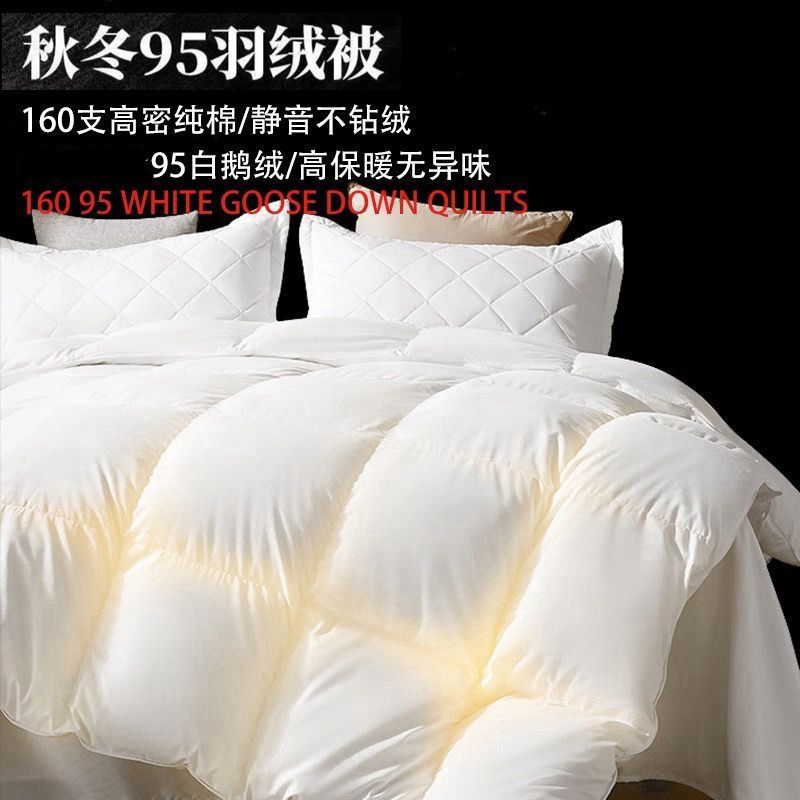High-grade Down Quilt 95 White Goose Down Quilt Soft Spring and Autumn Quilt Core Light Luxury Thickened Warm Winter Single Double Quilt