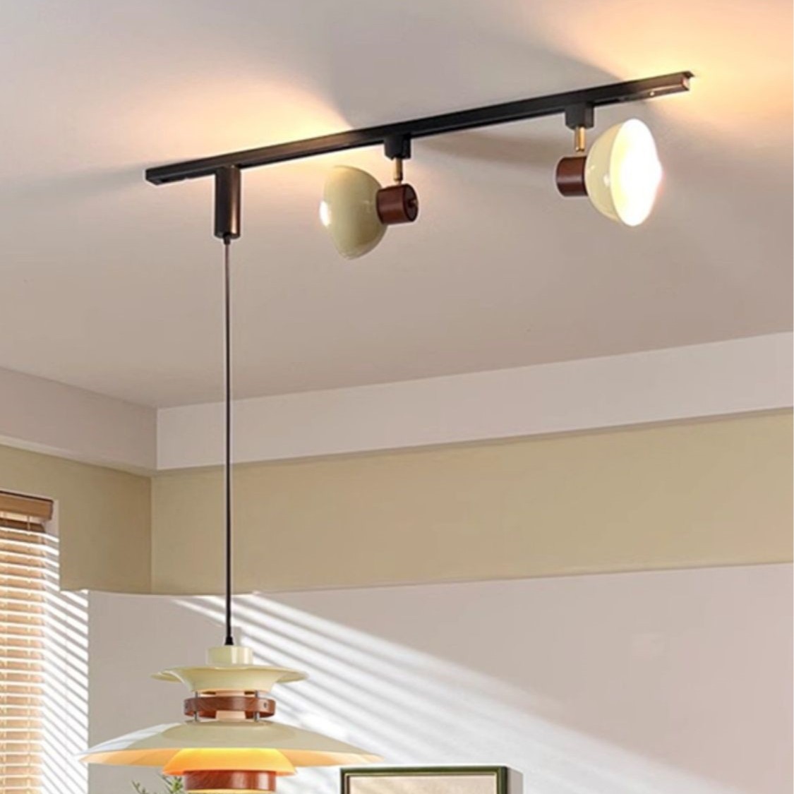 Светильник в стиле Wabi-Sabi, ретро, подвижный трековый светильник, новый стиль середины века, для ресторана, бара, острова, магазина одежды, коммерческая люстра