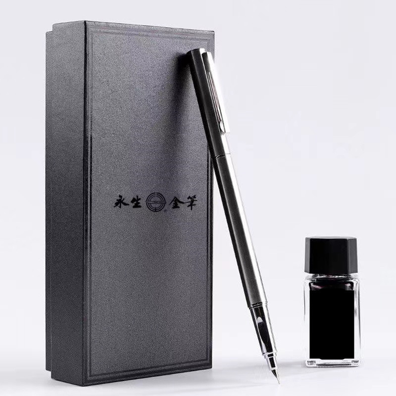 Ручка Immortal 2853 для каллиграфии, металлическая, в подарочной коробке, с чернильным мешком