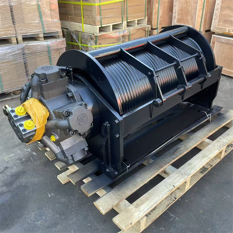 Customized Five-Star Motor Single Rope Tension 10-Ton Winch Large-Tonnage Marine Drilling Rig Traction Hydraulic Winch