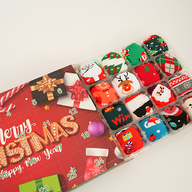 Christmas Socks Gift Box Set European and American Cross-Border Amazon New In-Stock Large Size Unisex Trendy Socks Christmas Socks Customization