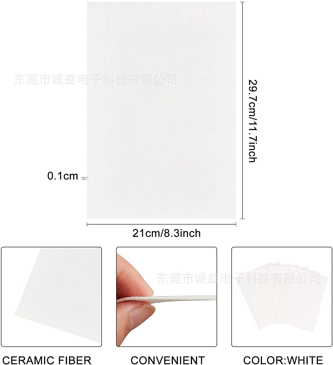 Ceramic Fiber Rectangular Paper White Microwave Kiln Paper Microwave Kiln DIY Fiberglass Paper Hot Melt Kiln Paper