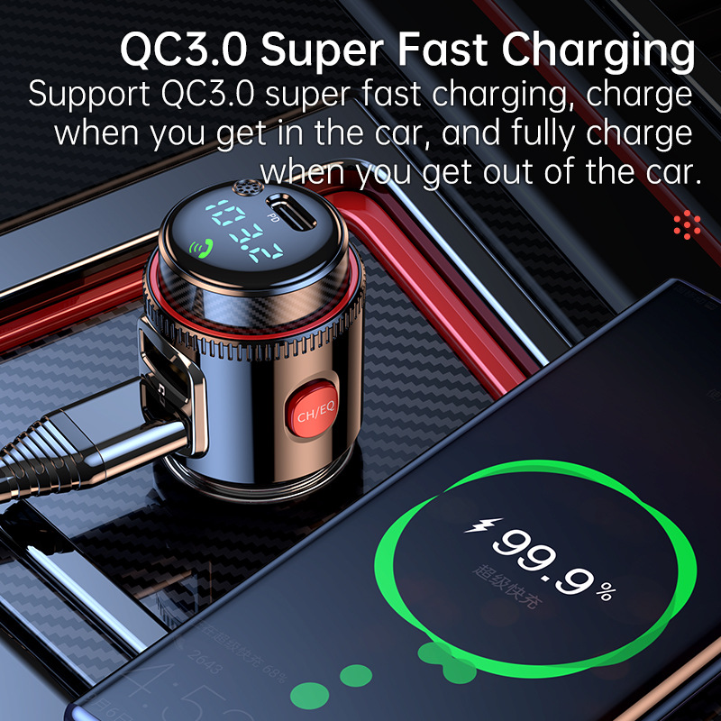 T23 cross-border new product PD30W QC3.0 car bluetooth mp3 player car bluetooth hands-free FM transmitter