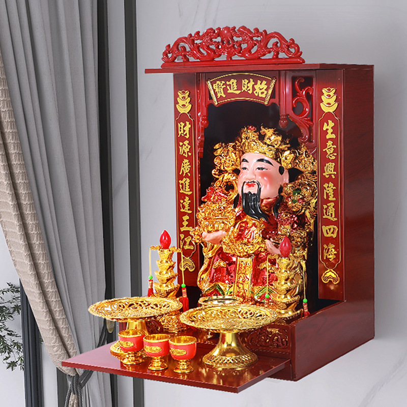 Manufacturer Wholesale Household Buddhist Niche 8inch~26inch Guan Gong Guanyin God of Wealth Wall Hanging Altar Wall Hanging Buddhist Niche