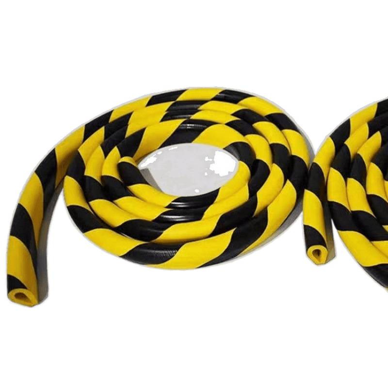 工业级黄黑警示NBR防撞条 U型槽钢L型墙角保护条 车库车间防护条