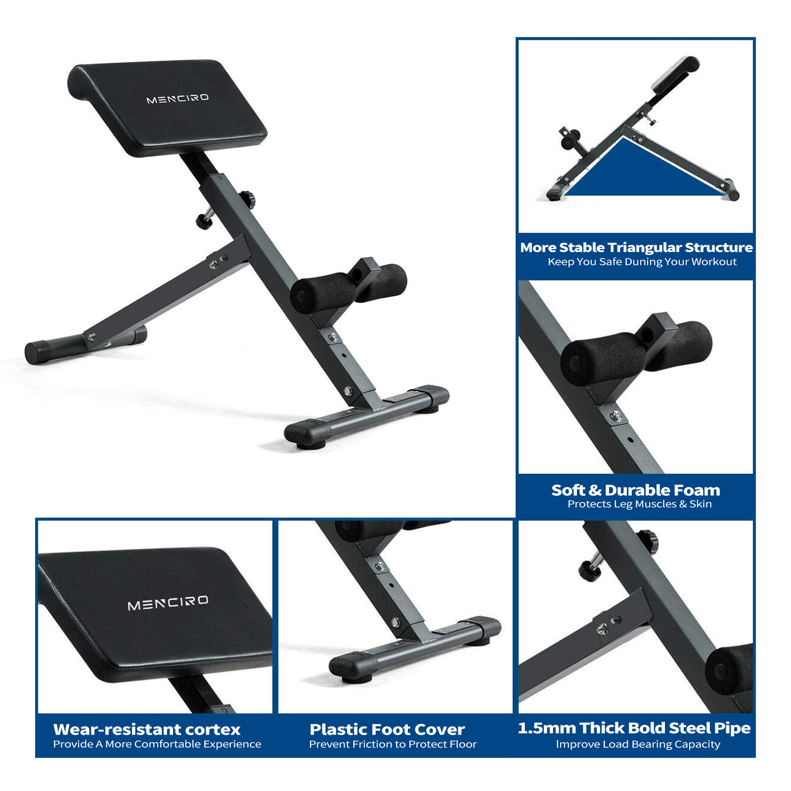 Cross-border Roman Chair Men's and Women's Adjustable Waist and Abdominal Gym Stool Goat's Functional Abdominal Fitness Apparatus Waist and Back Muscle Training Equipment