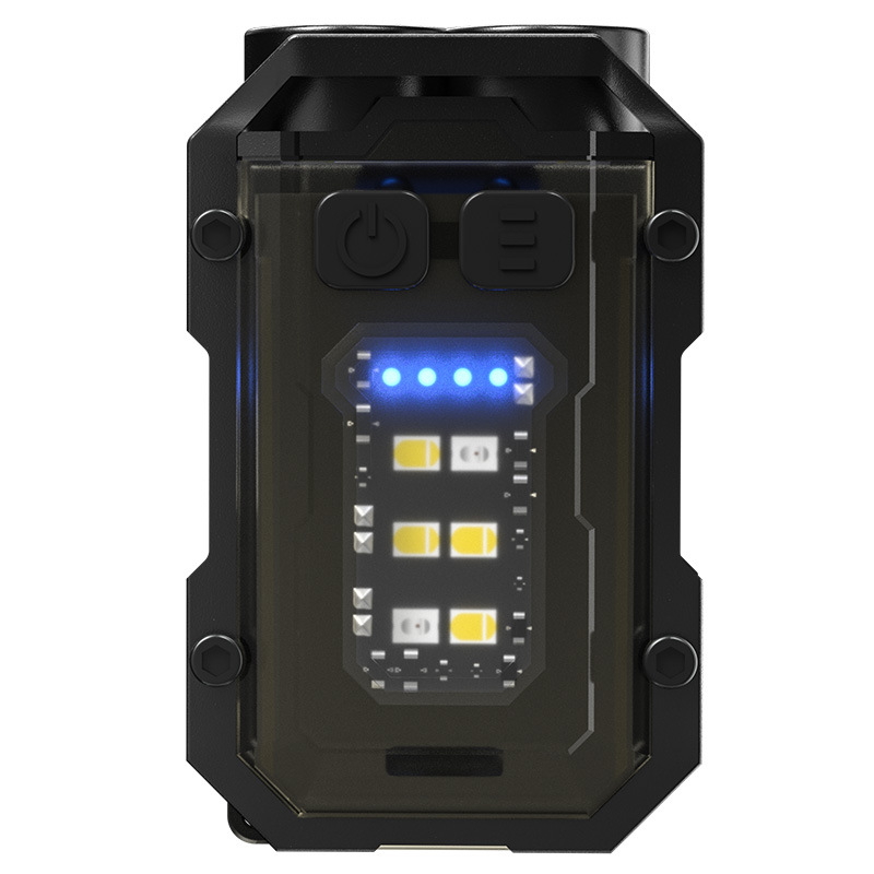 Cross-border new keychain light TYPE-C outdoor bright double light source small steel gun mini flashlight