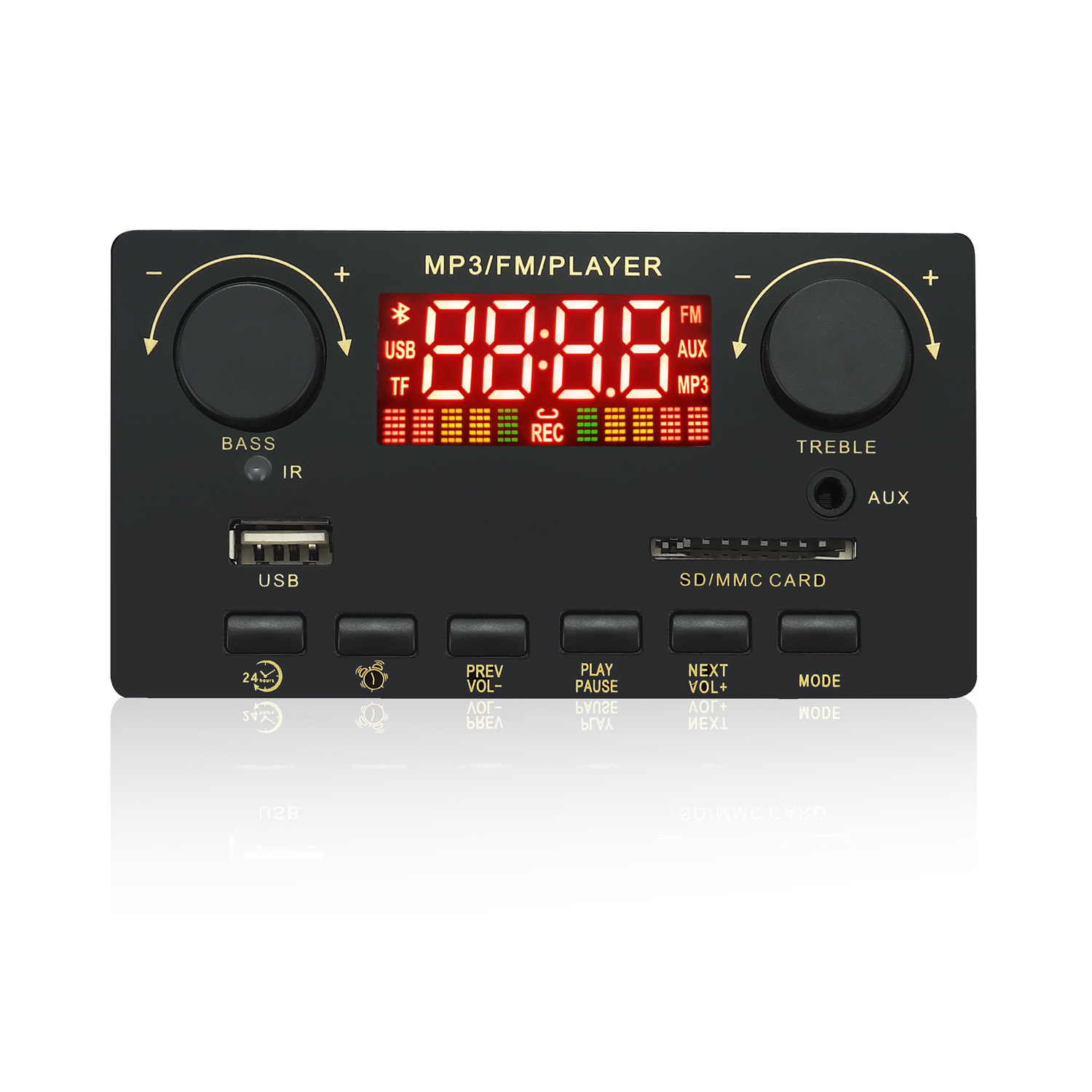 12V с усилителем мощности 80W+2*40W, Bluetooth декодирующая плата, цветной экран с записью, беспроводная материнская плата с Bluetooth Y10