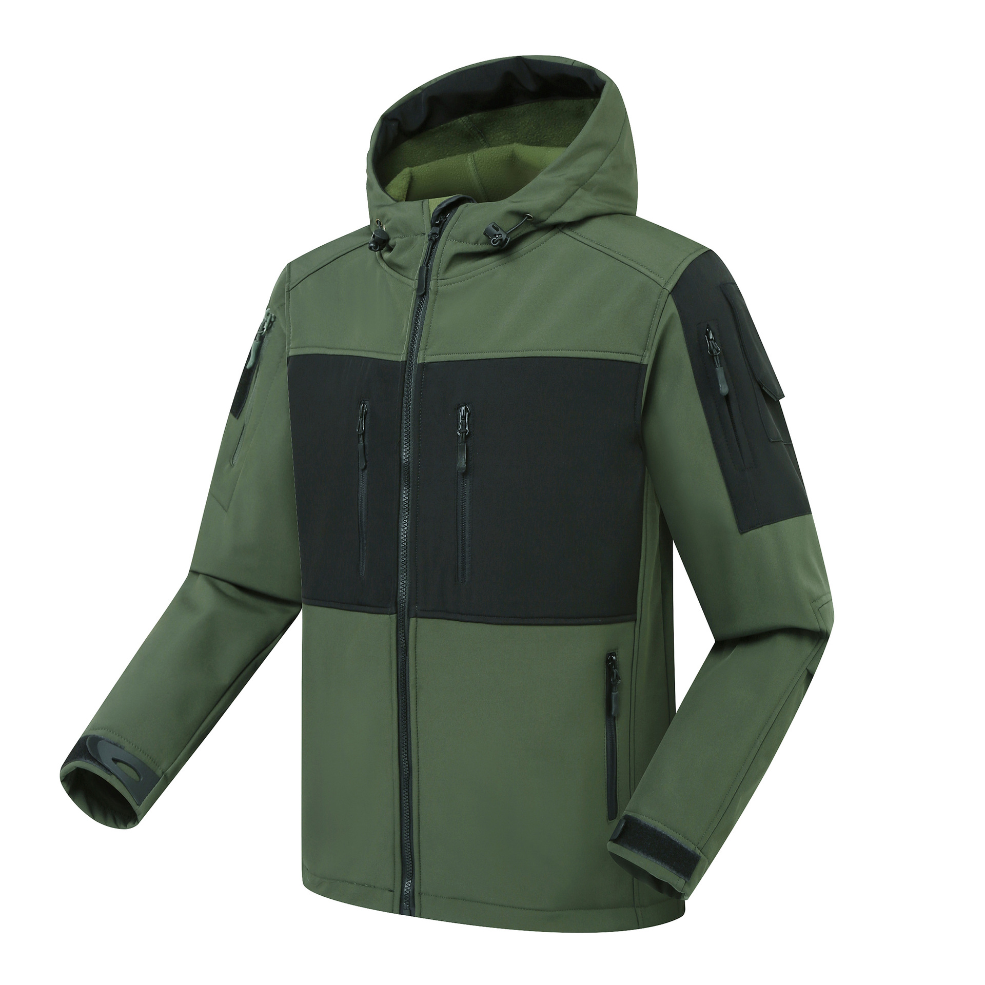 Wild Style scarab windbreaker outdoor jacket soft shell fleece-lined multi-pocket stitching jacket waterproof