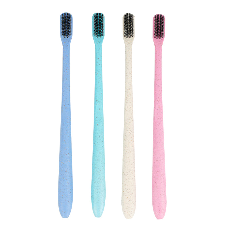 Wheat straw soft hair independent tube travel adult soft hair small head bamboo charcoal toothbrush dental daily toothbrush wholesale