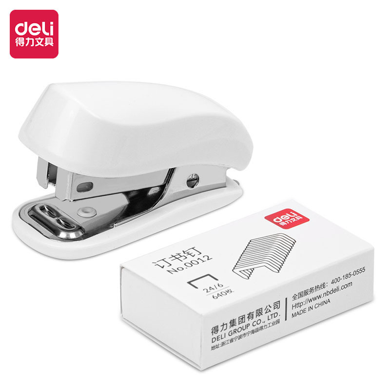 Deli Stapler Mini Colorful Fashion Set Student Small Stapler with Staples Portable Stapler