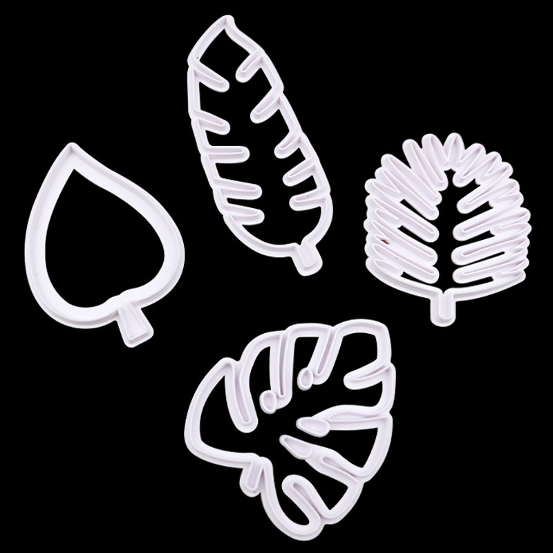 4pcs Tropical Leaves Biscuit Mold Mold Cake Mold Baking Baking Tools suit Bakers