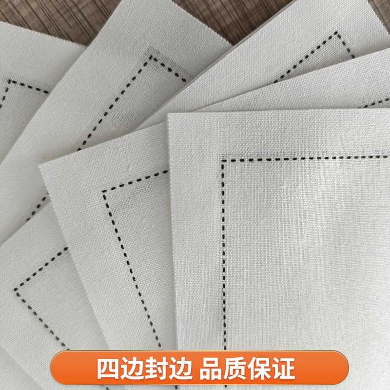 Cross Border Cotton Cocktail Western Food Coaster Dinner Wedding Cotton Napkin Mouth Cloth White Folding Flower Placemat