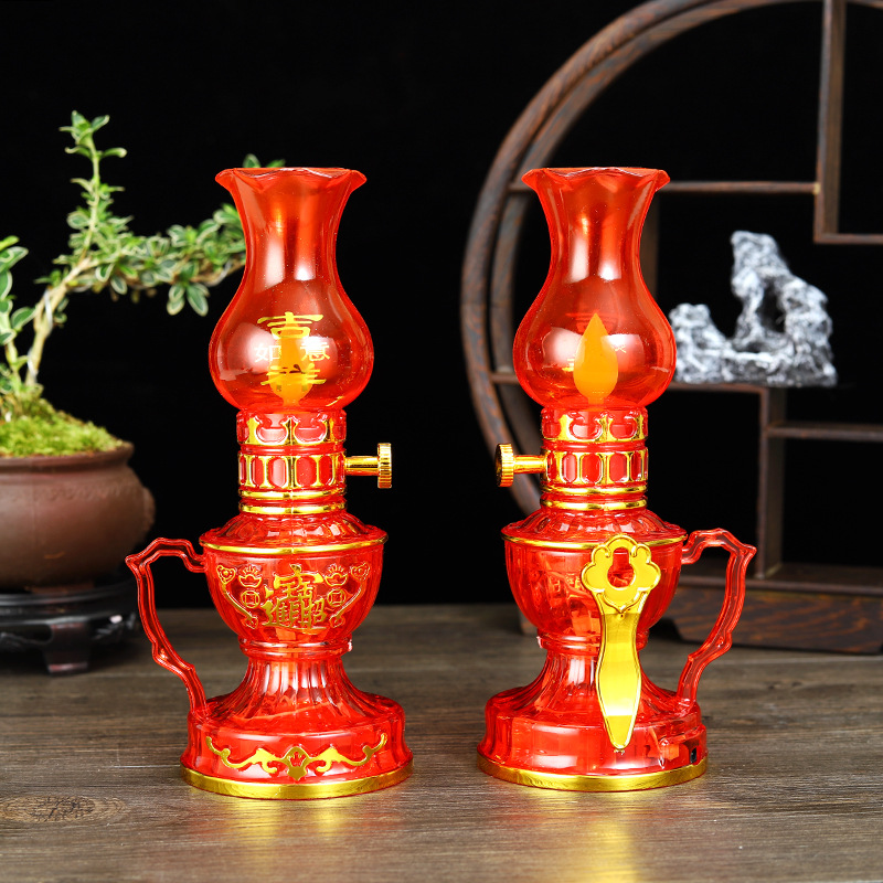 Simulation of electronic butter lamp plug-in flame swing candle kerosene lamp landlord's kitchen table lamp fortune lamp